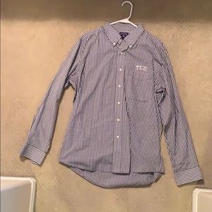 TCU button up dress shirt